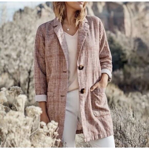J. JIll Harper Lagenlook Linen Blend Unstructured Blazer Womens Size Large - Picture 3 of 13